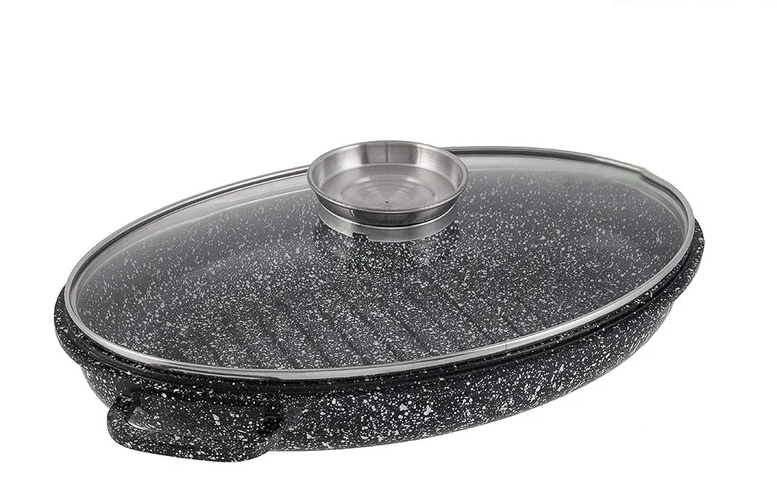 Cratita pentru cuptor cu capac sticla 38 cm, 8L Edenberg EB-4602