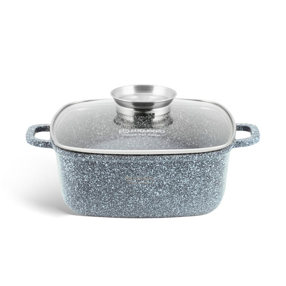 Antihaft-Kochtopf Keramik Granit mit Glasdeckel 44L Edenberg EB-8002 Perfekt für gesundes Kochen