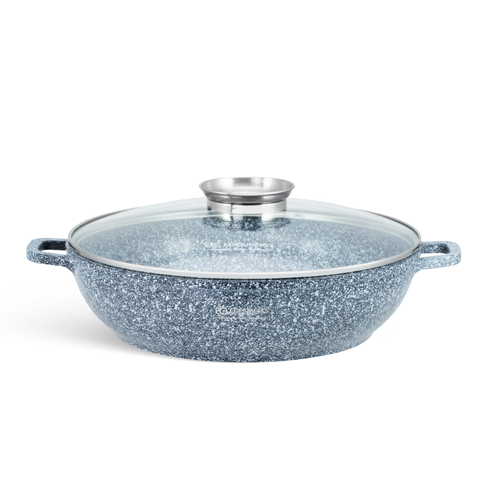Keramik-Granit Antihaft-Kochtopf mit Glasdeckel 3.3L Edenberg EB 8041 ideal für vielseitiges Kochen
