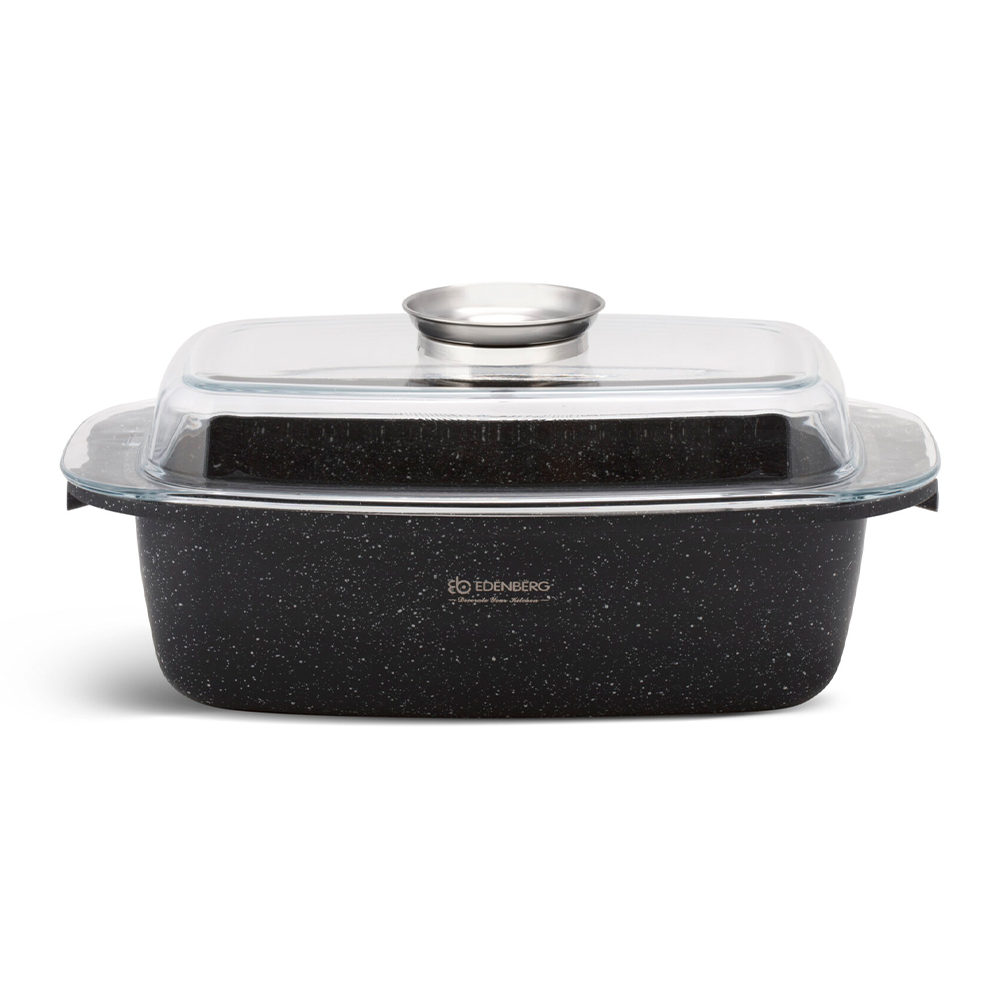 Cratita pentru cuptor cu capac din sticla 32 cm, 5.5L Edenberg EB-8125