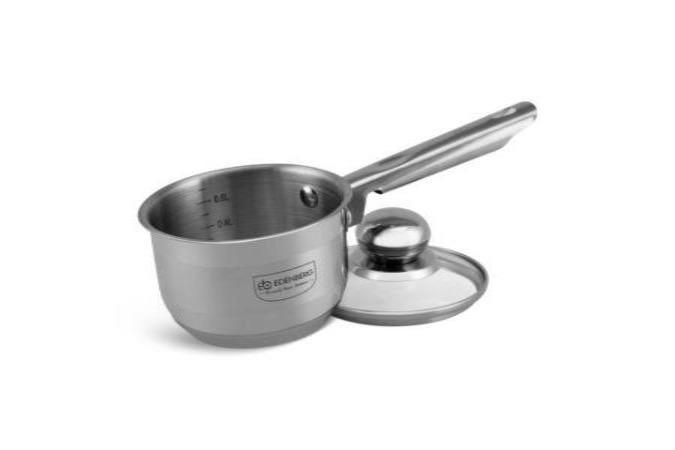 Edelstahl Topf mit Glasdeckel 12 cm 0.6L Edenberg EB3031 – Ideal für den täglichen Gebrauch in jeder Küche