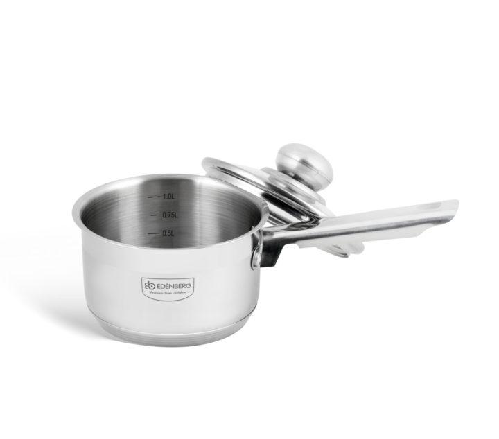 Edelstahl Topf mit Glasdeckel 14 cm, 1L, Edenberg EB3032 – Ideal für den täglichen Gebrauch in jeder Küche
