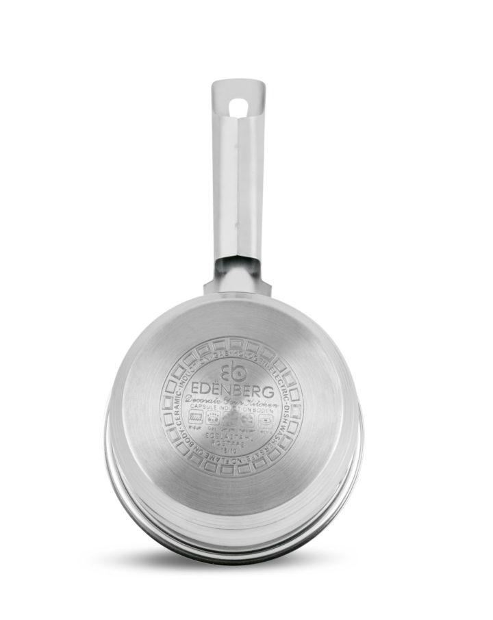 Edelstahl Topf mit Glasdeckel 14 cm, 1L, Edenberg EB3032 – Ideal für den täglichen Gebrauch in jeder Küche