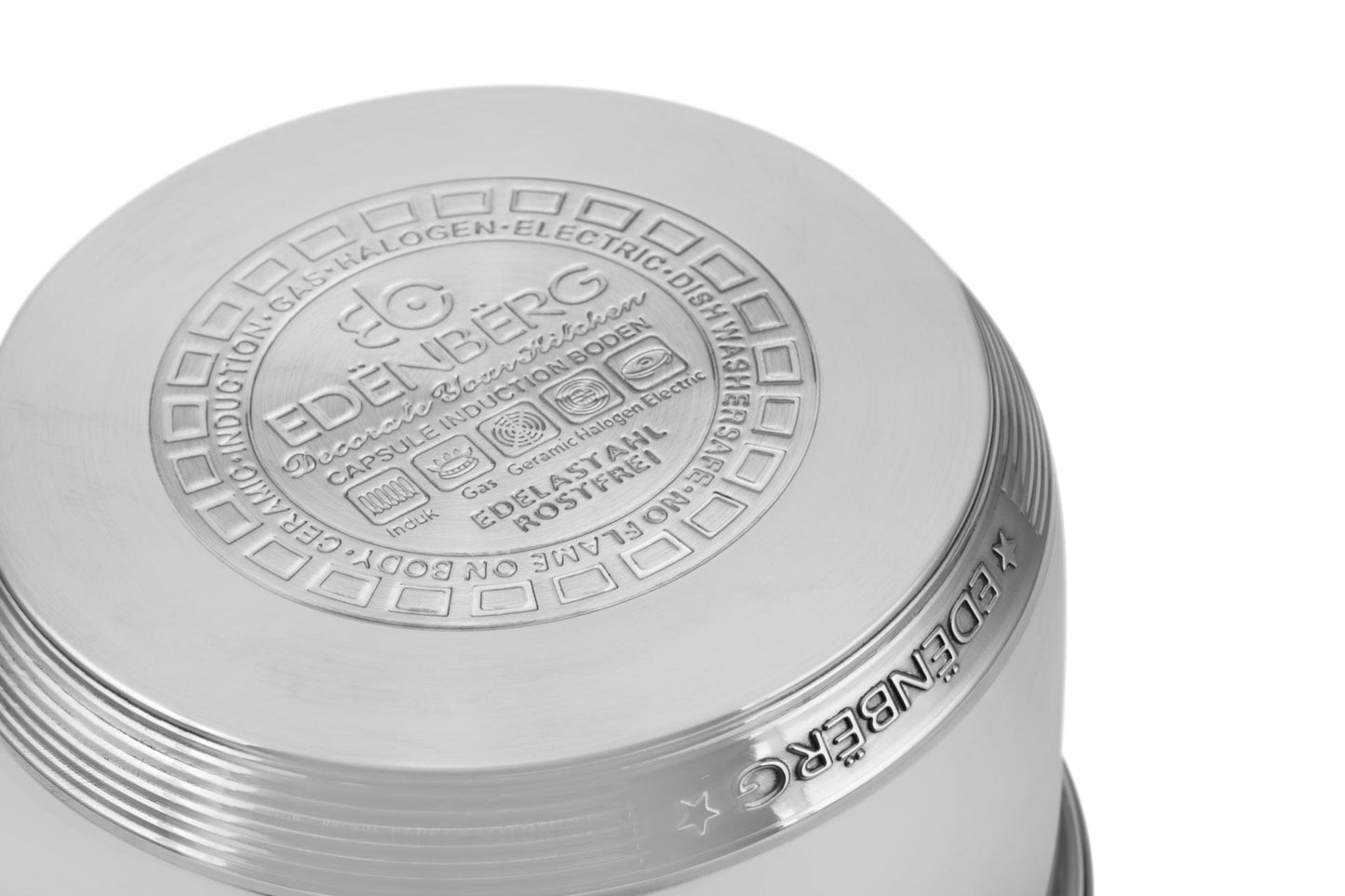 Edelstahl-Kochgeschirr 12-teiliges Edenberg EB-4037 – Robuste Töpfe für gesundes Kochen