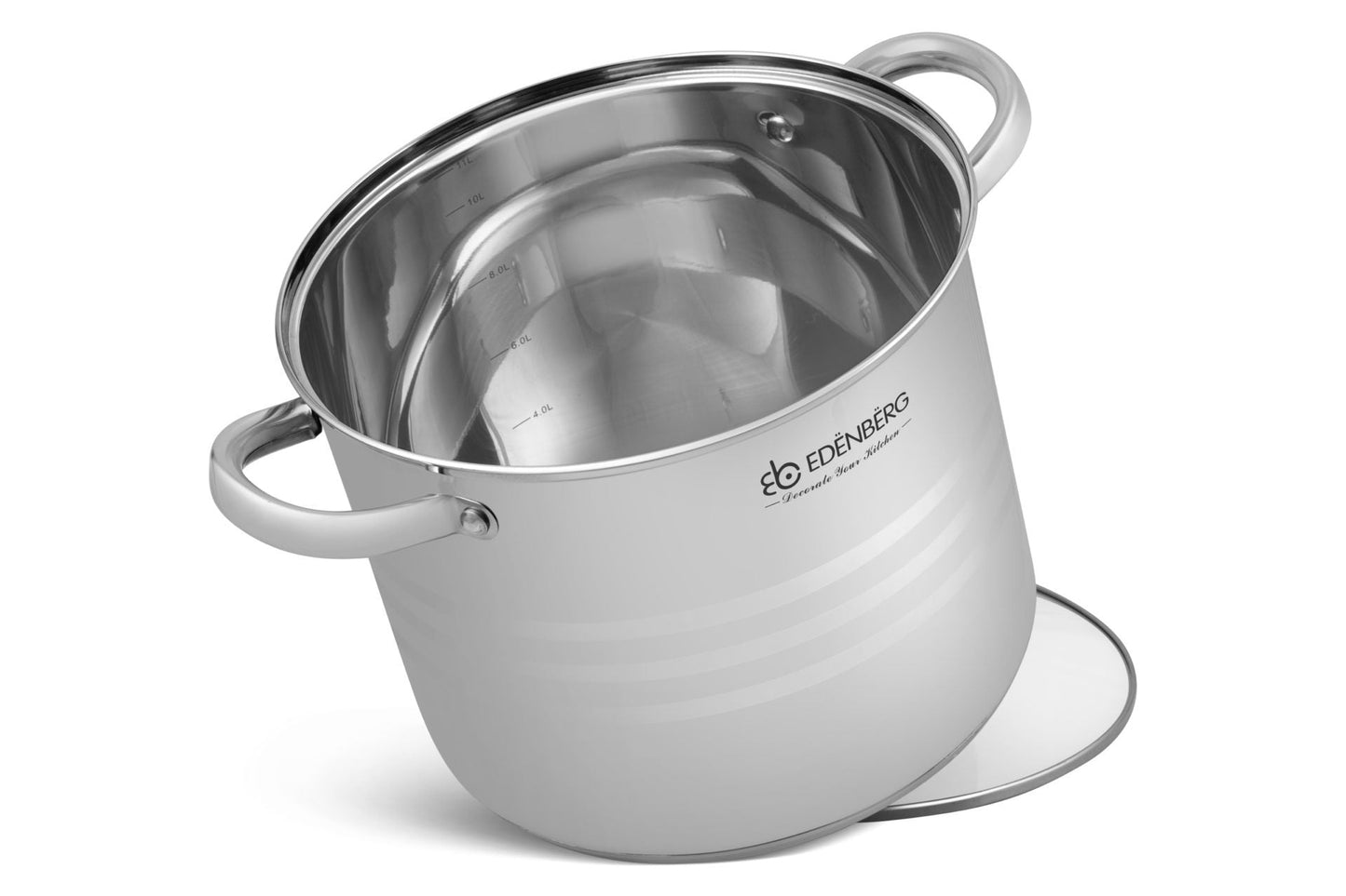 Edelstahl-Kochgeschirr 6-teiliges Edenberg EB-525 – 3 Töpfe mit Deckeln für effizientes Kochen