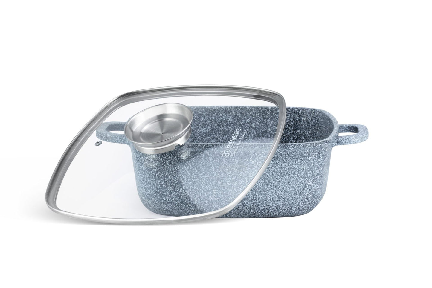 Antihaft-Kochtopf quadratisch Keramik-Granit mit Glasdeckel 6.5L Edenberg EB 8003 ideal für vielseitiges Kochen