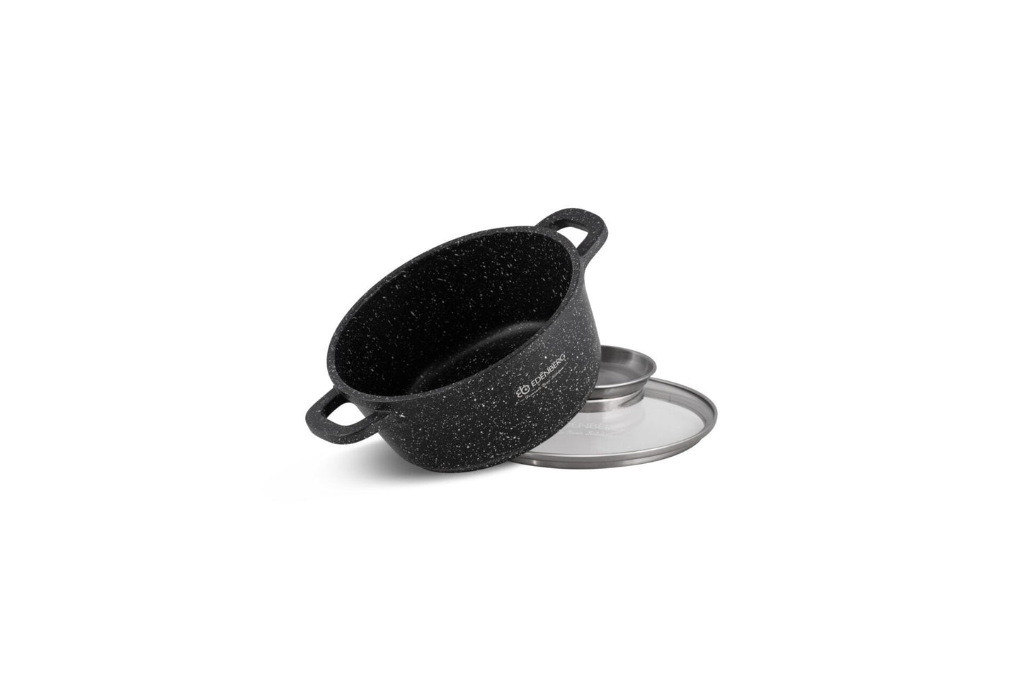 Keramik-Granit Antihaft-Kochtopf mit Glasdeckel 1.3L von Edenberg EB 8121 ideal für vielseitiges Kochen