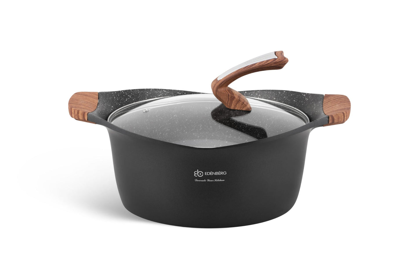Antihaft-Kochgeschirrset 15-teilig, schwarz, Edenberg EB-9184 – Langlebige Töpfe und Pfannen für gesundes Kochen