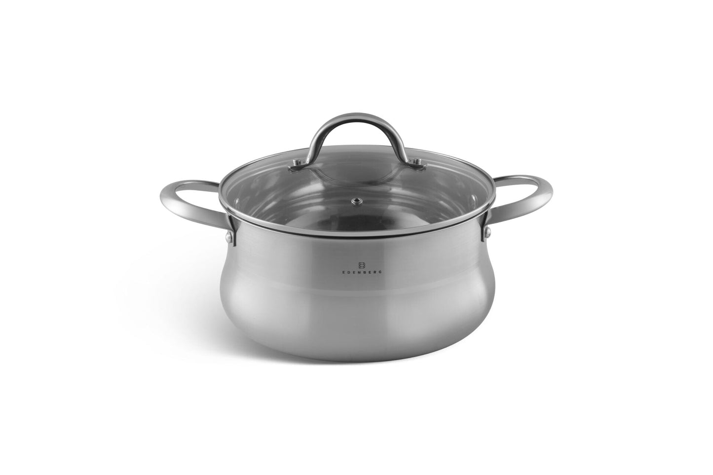 Edelstahl-Kochgeschirr 12-teiliges mit Teflon-Pfanne und Deckel Edenberg EB-2420 – Vielseitige Töpfe für gesundes Kochen