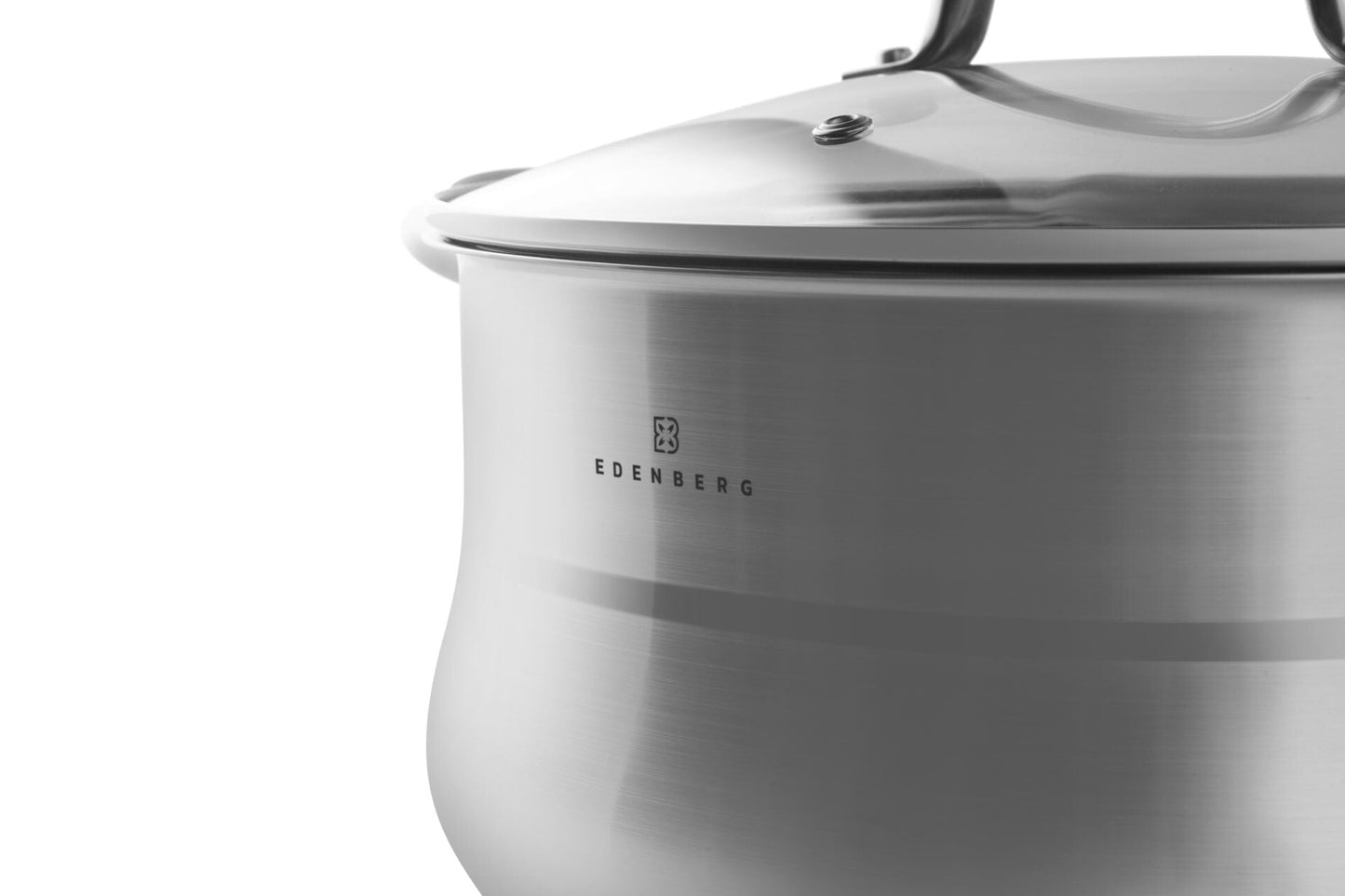 Edelstahl-Kochgeschirr 12-teiliges mit Teflon-Pfanne und Deckel Edenberg EB-2420 – Vielseitige Töpfe für gesundes Kochen