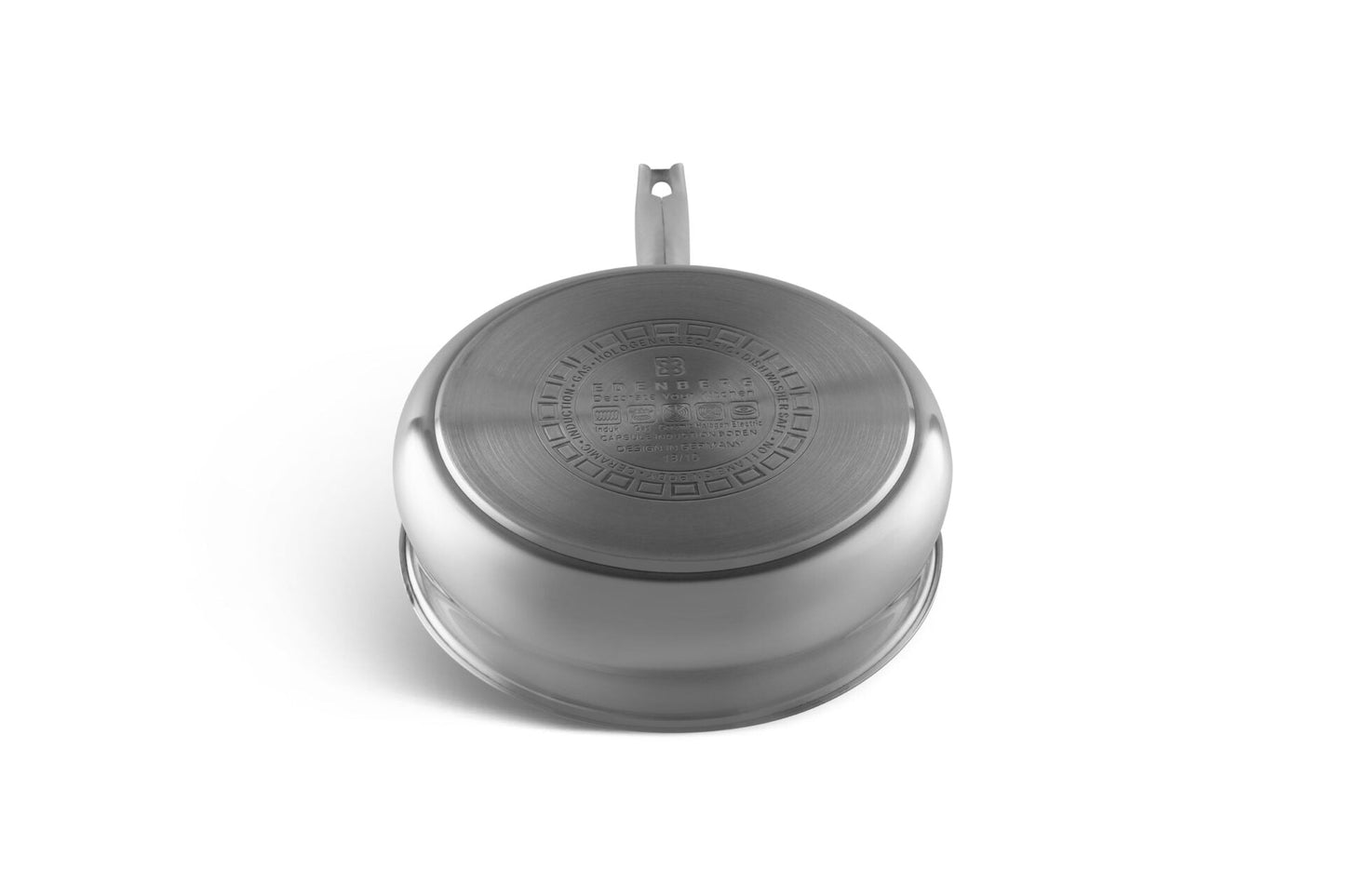 Edelstahl-Kochgeschirr 12-teiliges mit Teflon-Pfanne und Deckel Edenberg EB-2420 – Vielseitige Töpfe für gesundes Kochen