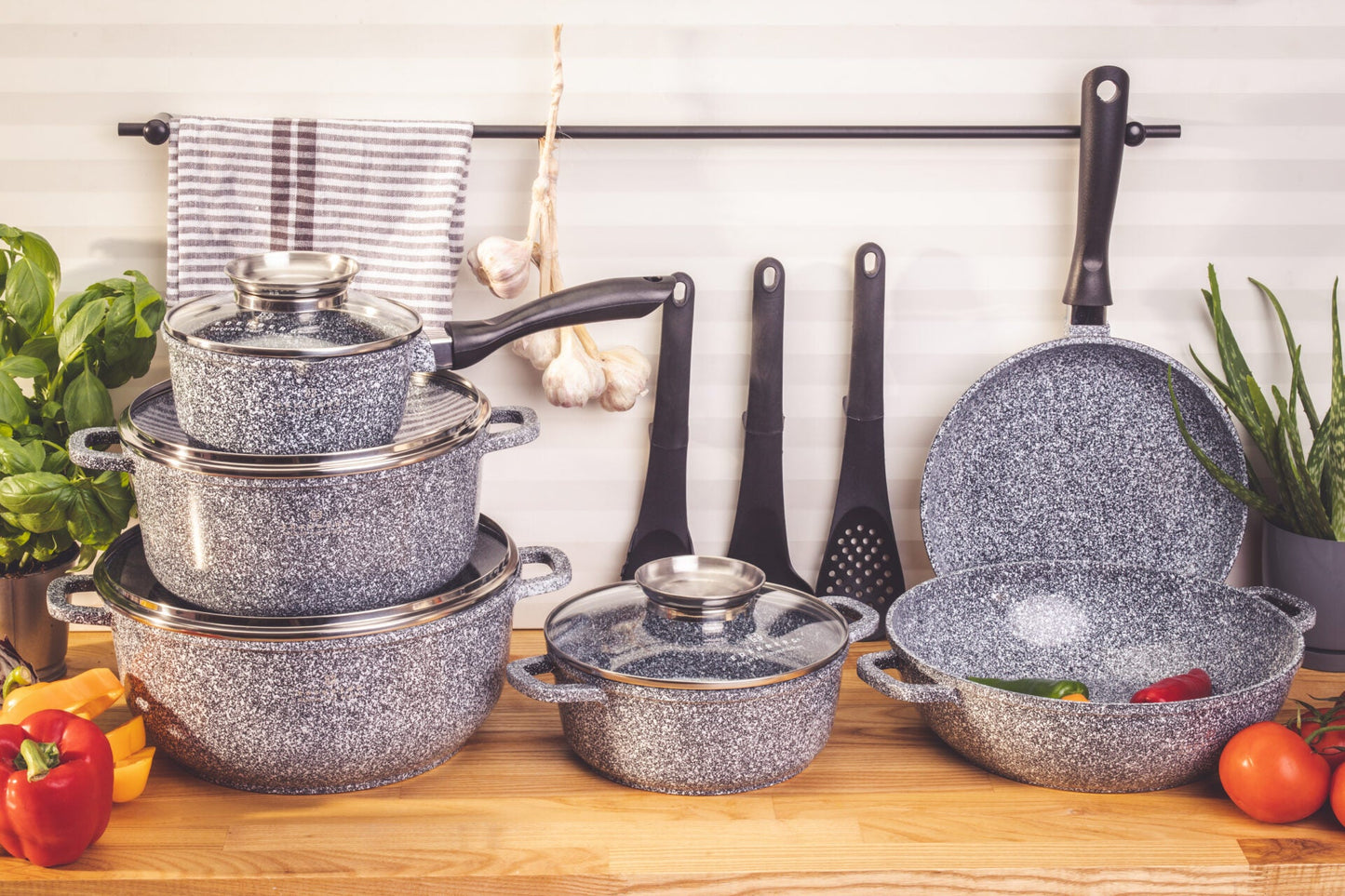 Antihaft-Kochgeschirrset 15-teilig Edenberg EB-8148 – Langlebige Töpfe und Pfannen für gesundes Kochen