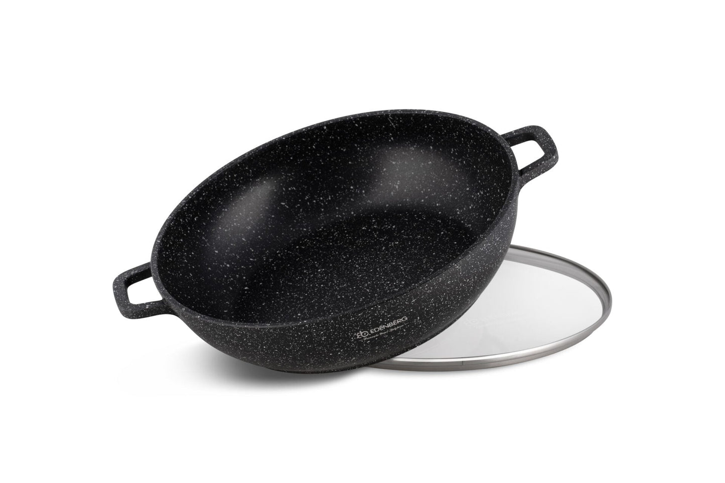 Keramik-Granit Antihaft-Kochtopf rund mit Glasdeckel 3.3L Edenberg EB 8159 ideal für vielseitiges Kochen