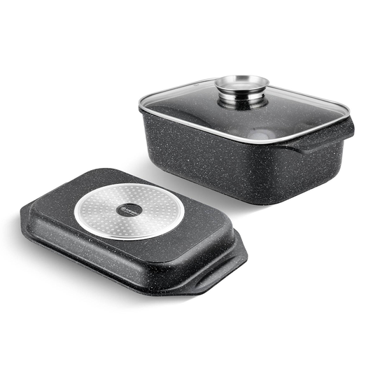 Backofenbräter 3-in-1 für den Ofe 6.5L Edenberg EB-4610 Schwarz mit Glasdeckel