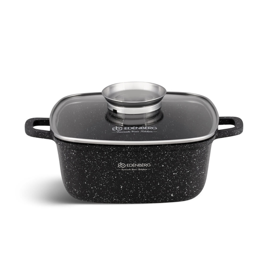 Antihaft-Kochtopf Keramik Granit mit Glasdeckel 4,4L Edenberg EB-8113 Perfekt für gesundes Kochen