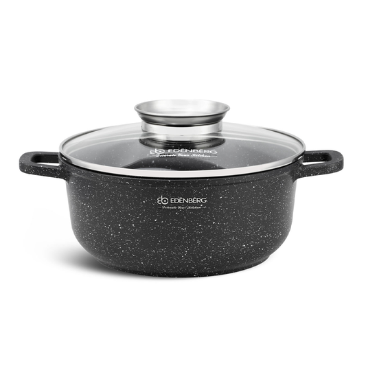 Antihaft-Kochtopf Keramik Granit mit Glasdeckel 4,5L Edenberg EB-8118 – Perfekt für gesundes Kochen