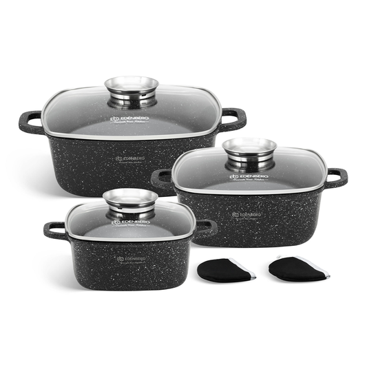 Antihaft-Kochgeschirrset 6-teilig, Edenberg EB-8141 – Langlebige Töpfe und Pfannen für modernes, gesundes Kochen