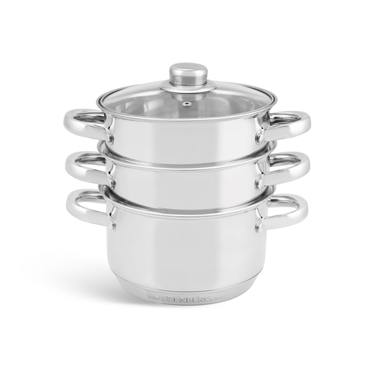 Dampftopf Set-Set 4-teiliges Edenberg EB-8908 – Hochwertige Töpfe für gesundes Dampfgaren
