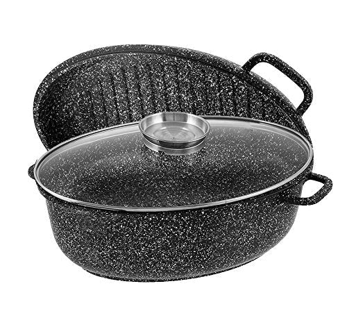 Cratita pentru cuptor cu capac sticla 38 cm, 8L Edenberg EB-4602