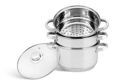 Dampftopf Set-Set 4-teiliges Edenberg EB-8908 – Hochwertige Töpfe für gesundes Dampfgaren